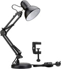 Lepro Desk Lamp, E27 Swing Arm Desk Lamp with Clamp, Classic Black Table Lamp, E27 Bulb Holder, Flexible Black Desk Light for Study Desk, Office, Bedroom, Reading, Nails, Back to School and More