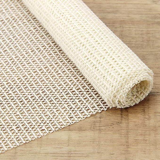 FACIACC Anti Slip Rug Underlay, 120X180 CM Non-Slip Mat Multipurpose Mat, PVC Cuttable Carpet Gripper Underlay, Rug Drawer Pad for Drawers Carpet Antislip Liner, Used on Hard Smooth Floors (White)