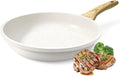 GiPP Nonstick Skillet Frying Pan,White Granite Non Stick Pans,Omelette Pan with Heat-Resistant Handle,Compatible with All Stovetops,PFOA Free (White, 24cm)
