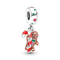 (Christmas Gingerbread dangle charm sterling silver fits pandora bracelet ) (Christmas Gingerbread dangle charm sterling silver fits pandora bracelet ) sterling silver charm for pandora bracelet 925