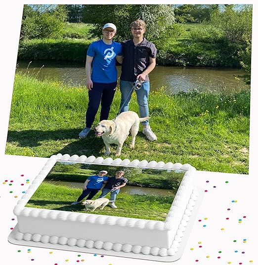 Your Own Photo Image With Personalised Message A4 Sized (27cms x 20cms / 11 inch x 8 inch) Edible Icing Cake Topper Decoration