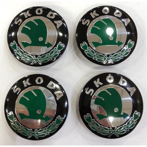 4x Genuine New SKODA CENTRE CAPS Wheel Hub For Citigo Fabia Felicia Octavia Yeti 56MM