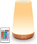 Auxmir Night Light, LED Touch Bedside Table Lamp, Remote Control Dimmable Light with RGB Color Changing, USB Rechargeable, Portable Lamp for Children, Kids, Bedroom, Living Room, Camping[Energy Class F]