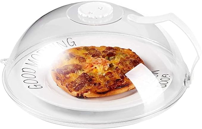 Cymax Microwave Cover with Handle,Microwave Splatter Cover for Food,Microwave Plate Cover Microwave Splatter Guard,Anti-Splatter with Steam Vents Keeps Microwave Oven Clean