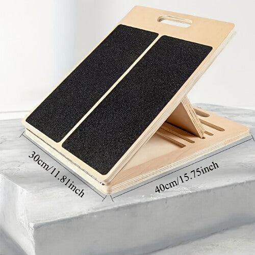 (1pc) Adjustable Wooden Tilt Platform For Calf Stretching & Squats - Anti-Slip Surface, Portable Fitness Equipment For Knee, Ankle, Heel, And Leg Relaxation