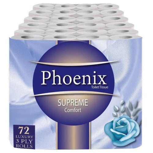 72 Toilet Rolls Non-Fragranced 3 Ply Supreme Luxury Quilted