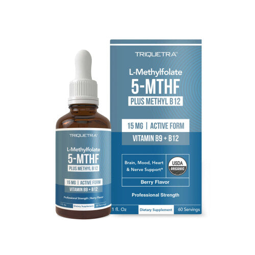 (60ml) Vitamin B12 Folic Acid Drops L-Methylfolate (15 mg) Plus Methyl -B12 C