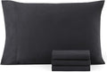Casa Platino Pillow Cases 4 Pack - 50x75 cm Standard Size - Pre-Washed Brushed Microfiber with Envelope Closure – Soft and Wrinkle-Free - Black