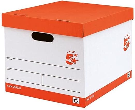 5 Star Storage Box - White (Pack of 10)