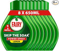 Fairy Skip the Soak Dish Power Spray Refills, Lemon, 8x650ml, Degreaser Spray for Dishes & Kitchen Surfaces