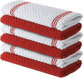 Infinitee Xclusives Premium Tea Towels | Pack of 6 | 100% Cotton |38 x 64 cm| Ultra Soft & Highly Absorbent Terry Dish Towels for Kitchen, Bar & Daily Household Cleaning Use |Passionate Red|