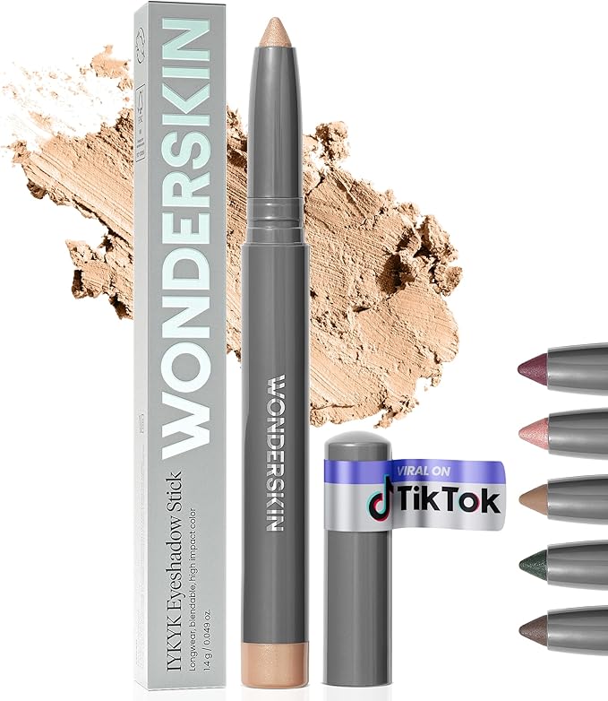 Wonderskin Eyeshadow Stick - IYKYK Longwear Eye Shadow Sticks, Budge-Proof & Waterproof Shimmer Eyeshadow Stick with Built-in Sharpener (Champagne)