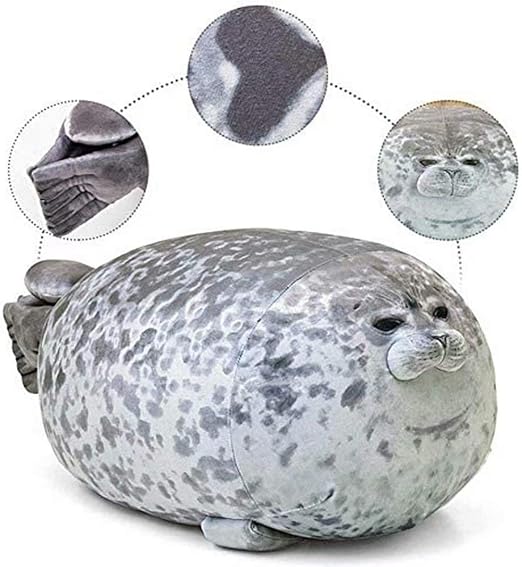 Plush Seal Pillow, Chubby Blob Seal Plush Toy, Soft Cotton Stuffed Animal Pillow (S (Pack of 1))
