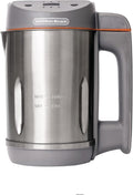 Hamilton Beach 3-in-1 Soup Maker, Smoothie Blender & Jam Maker, 1.6L, Easy Read Angled Digital Display, Auto-Stir & Overspill Sensor, Makes 4-6 Portions of Soup, Easy Clean, Grey - HBSM003G