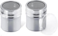 2Pcs Flour Sugar Salt Shaker - 7oz Stainless Steel Chocolate Powder Shaker, Fine Mesh Flour Duster for Baking Cooking, Icing Sugar Salt Cocoa Flour Coffee Shaker Sifter for Kitchen Craft