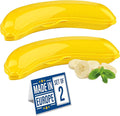 Crystalia Big Banana Case 23cm, 2 Packs, Reusable Premium Quality Protector, 100% BPA-Free Banana Saver Case, Dishwasher Safe, Fruit Keep Fresh Container