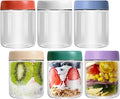 6 Pack Overnight Oats Jar Container 17.5 Oz Oatmeal Salad Jars Mason Clear Glass Jar with Screw Lid Leakproof Reusable Food Jars for Cereals Milk Fruit Condiment Dressing Sauce Snacks Juice
