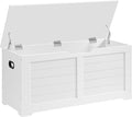 VASAGLE Storage Chest, Storage Bench, Blanket Box with 2 Safety Hinges, Shoe Storage Bench, Modern Style, 40 x 100 x 46 cm, for Hallway, Bedroom, Living Room, Matte White LSB061T10