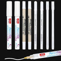 White Gel Pen, 8Pcs White Ink Pens, 0.6/0.8/1/2mm Line Drawing Pen for Artists, Highlight Rollerball Pen for Black Paper, Drawing, Journaling, Sketching, Card Making & Crafting