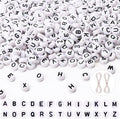 1000Pcs Acrylic Letter Beads for Bracelet & Necklace Making, 7mm White Round Alphabet Beads for DIY Jewelry