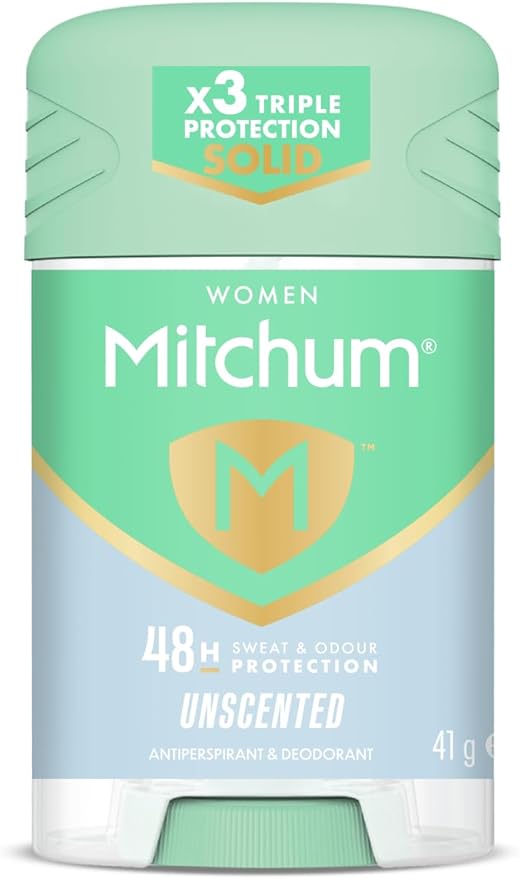Mitchum Women Triple Odor Defense 48HR Protection Stick Deodorant & Anti-Perspirant, Unscented, 41g