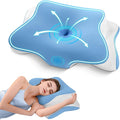 A-Pce APCE Cervical Memory Foam Pillow, Orthopedic Ergonomic Pillow for Neck and Shoulder Pain, Sky blue