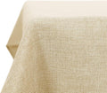 Deconovo Faux Linen Wipeable Tablecloth Rectangle Table Cover for Party 52x70in(132x178cm) Beige