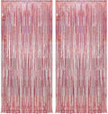 Rose Gold Tinsel Party Backdrop Glitter - GREATRIL Foil Fringe Curtain Photo Booth Backdrop for Birthday Theme Party Decorations - 1m x 2.5m - Pack of 2