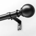 Curtain Poles, 80 to 305 cm Matt Black Curtain Pole for Eyelet Curtains 25mm Diameter Long Curtain Rod Extendable with Bracket for Door, Bedroom, Dining Room, Living Room