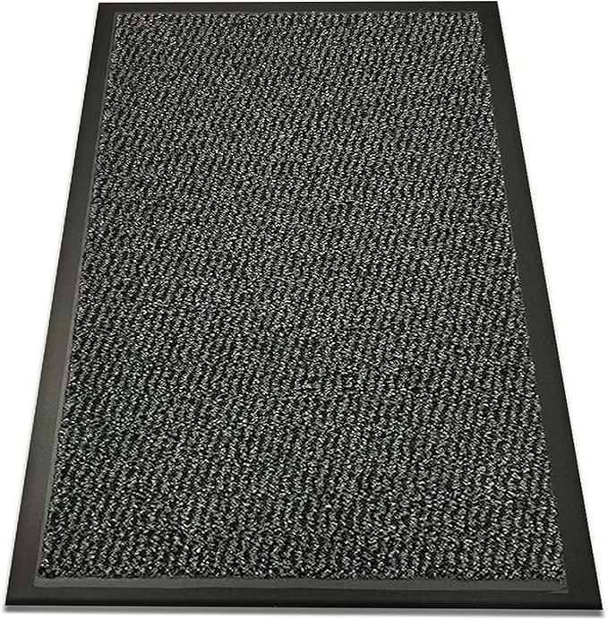 SAFRI Grey Barrier Mat Heavy Duty Indoor Outdoor Dirt Trapper Door Mat Non-Slip Entrance Rug Shoes Scraper Absorbent Carpet (40cm_x_60cm)