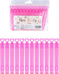 Henbrandt Pack of 12 Hen Night Bubble Wands with Pink Heart Toppers 4ml Bubble Tubes Hen Party Accessories Pink Party Bag Fillers Wedding Favours Team Bride Bubbles for Bridal Shower and Hen Do Favour