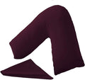 CnA Stores Orthopaedic V-Shaped Pillow Extra Cushioning Support For Head, Neck & Back (Aubergine, V-pillow With Cover)