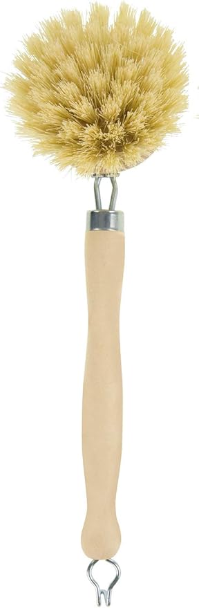 Elliott Wooden Dish Brush, Natural Tampico and Metal Fixings, Removable and able Brush Head, Plastic Washing up, Dimensions 240 X 55 X 35mm
