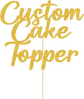 Personalised Custom Cake Toppers - Happy Birthday, Wedding, Graduation, Baby Shower & Christmas (Gold, 11 Colors)