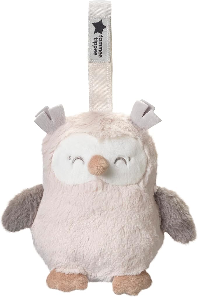 Tommee Tippee Mini OllieOwl, Travel Nursery Sleep Aid, Automatic CrySensor Soothes, Portable Fabric Loop, USB Rechargeable 25 Hours, Machine Washable