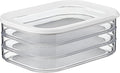 Mepal – Storage Container Deli Meat Modula 3-Layers - Fridge Box with Lid for Suitable Storing Bacon & Products 3 Separate Boxes 1650 ml White