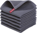 100% Cotton Kitchen Cleaning Cloths, Highly Absorbent Soft Dish Cloths, Quick Drying Kitchen Accessories for Washing Up, Pack of 6, 30 x 30 cm, Dark Grey