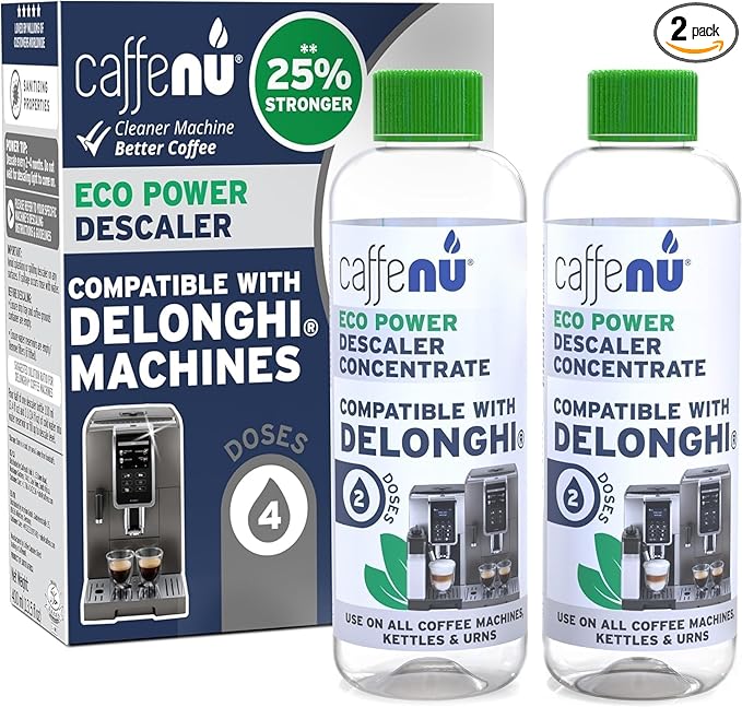 Delonghi Compatible Descaling Kit. 400ml Delonghi Descaler Solution. Removes Limescale and Provides Hotter Coffee. 2-4 Months Supply