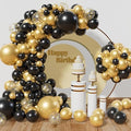 Black and Gold Balloon Arch Kit, 137Pcs Metallic Gold Black Latex Balloons Garland Arch Kit for Boy Men Women Birthday Party Decorations New Years Wedding Anniversary Graduation Anniversary