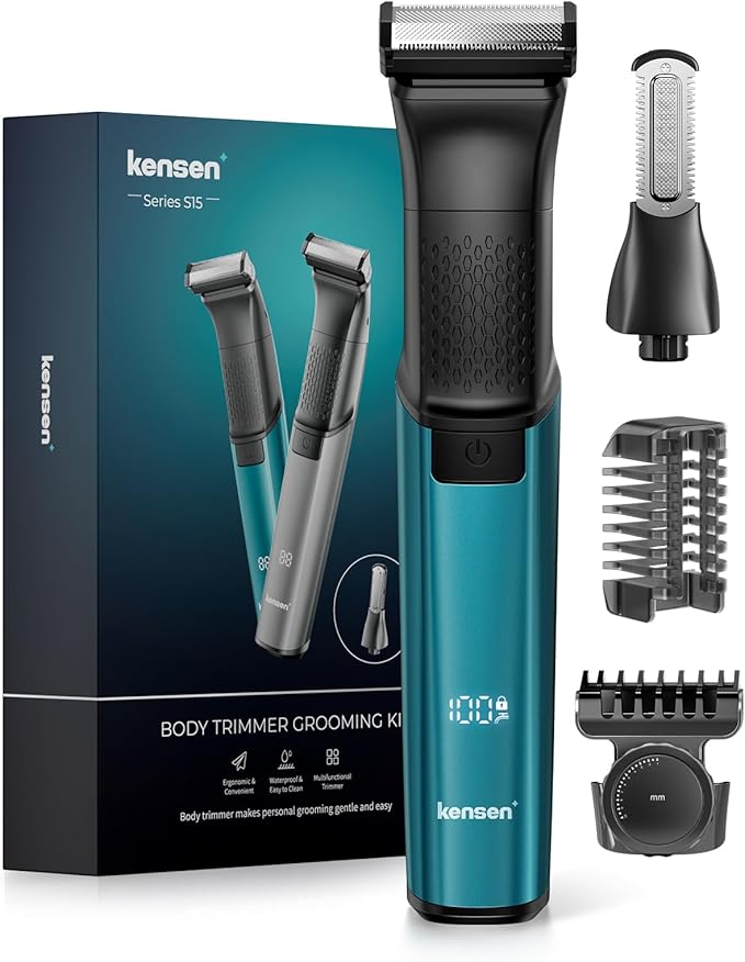 Manscape Body Hair Trimmer, Kensen Safe Intimate Balls Shaver, Waterproof Pubic Groin Hair Trimmer for Men, Cordless Mens Body Shaver for Pube, Mens Grooming Kits for Pubic Hair/50 Times Usage