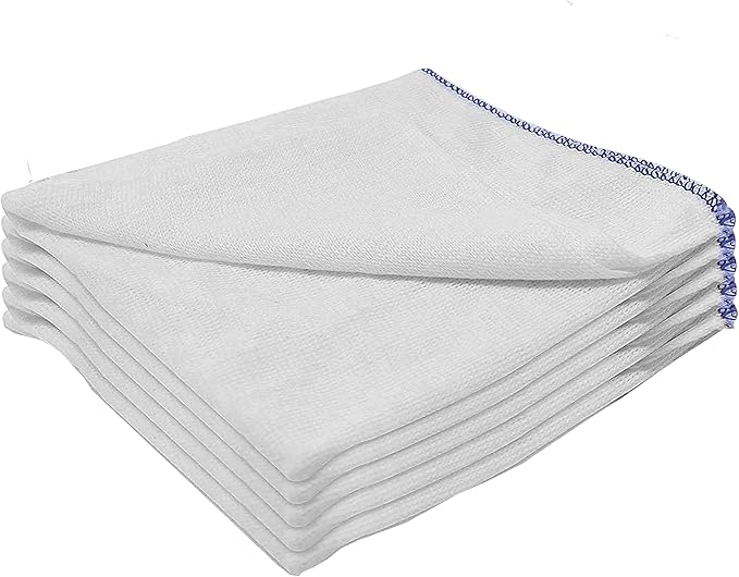 MegaTrend Dish Cloth - Pack of 5 Heavy Duty 100% Pure Cotton Dish Cloths - Super Absorbent Double Layered Washing Kitchen Cloth - Machine Washable Cleaning Cloths for Home - Size: 30x30cm || Pack of 5