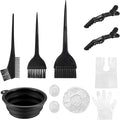 10 Pcs Hair Dye Coloring Set Colouring Kit, DIY Beauty Salon Hair Dye Bleaching Tools Kit, Including Brush, Mixing Bowl, Ear Cover, Shawl, Gloves, Clips