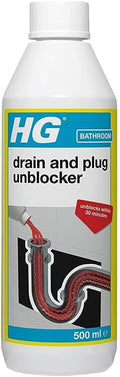HG Drain and Plug Unblocker, Effectively Removes Blockages & Cleans Blocked Drains Fast, for Blocked Drain Pipes in Sinks or Shower Traps (500ml) - 139050106