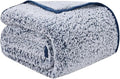 EMME Sherpa Ultra Soft Warm Fuzzy Fleece Throw Blanket - 152 x 203 cm Microfiber Cozy Blanket for Couch & Sofa - Lightweight, Reversible,Navy