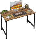 Grandder 80 cm Computer Desk, Small Home Office Desk Study Writing Kid Table for Small Spaces, Simple PC Work Desk, Adjustable Feet, Rustic Brown
