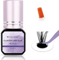 Cluster Lash Glue 5ML for Eyelash Extensions - Waterproof, Strong Black Lash Glue - Use at Home