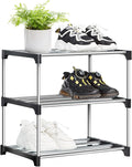 Shoe Rack Stackable Small Shoe Racks 3 Tier Footware Storage, Slim Shoe Rack Storage Organizer, Durable Metal Shoe Shelf for Closet Entryway Hallway Bedroom Quick Assembly