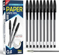 G4GADGET Premium Pack of 10 Black Biro Ballpoint Pens - Medium Tip for Fluent, Smooth Writing - Professional Quality Pens for Home, Office, and School Use - Long-Lasting Ink and Ergonomic Design