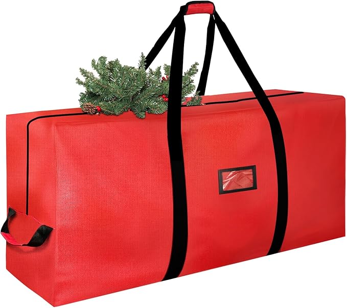 Christmas Tree Storage Bag, 65” x30” x15” Extra Large Heavy Duty Christmas Tree Bag for Trees Up to 9ft, Waterproof, 600D Durable, Zipper & Handles, Holiday Storage Solution