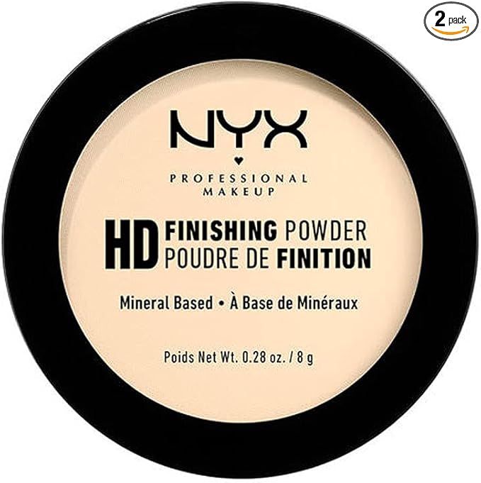 NYX Professional Makeup High Definition Finishing Powder, Pressed Powder, Skin Perfecting, Matte Finish, Oil Absorbing, Vegan Formula, Shade: Banana